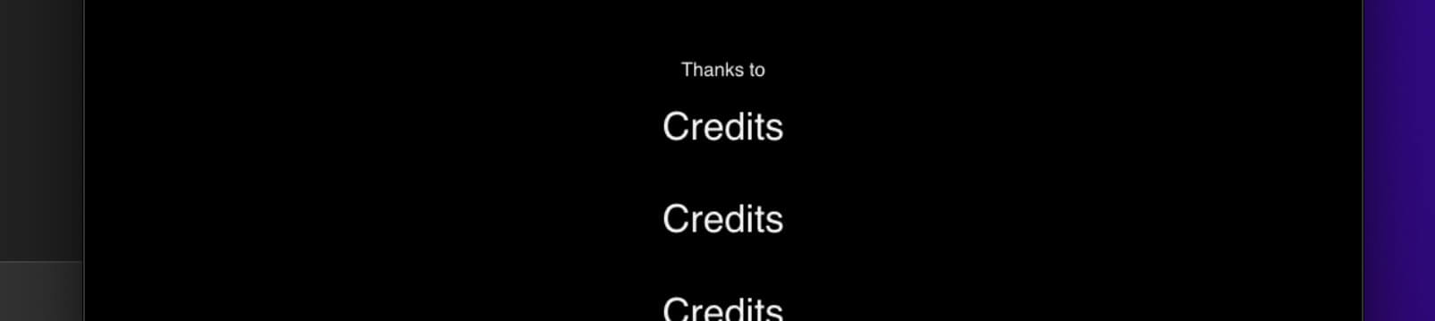 Credit roll