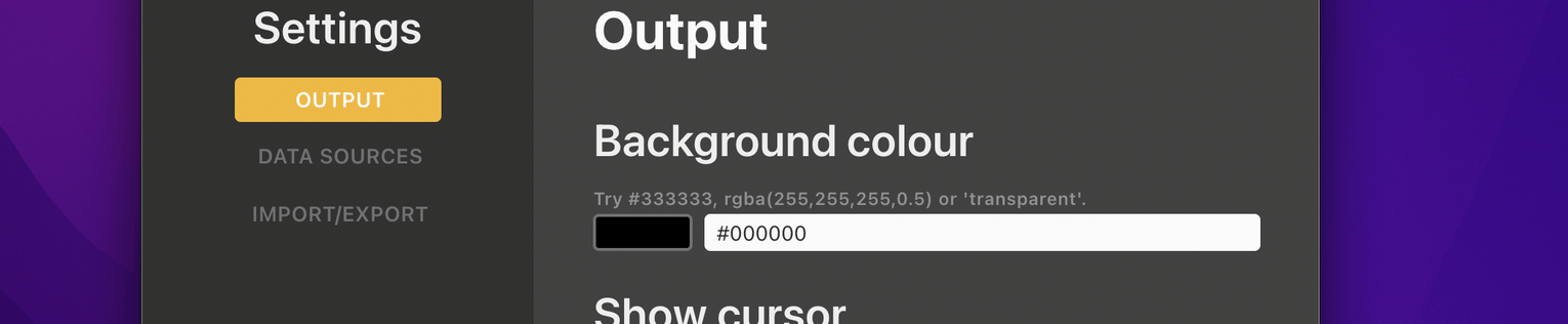 Setting the output colour in H2R Graphics