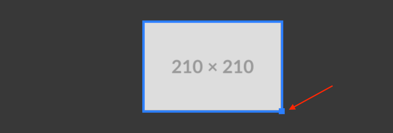 Resizing with the corner handle