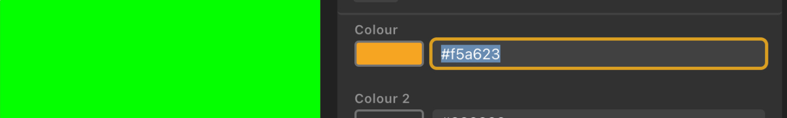 Selecting a colour by hex