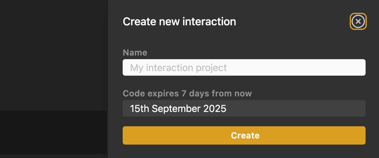 Creating a new interaction project
