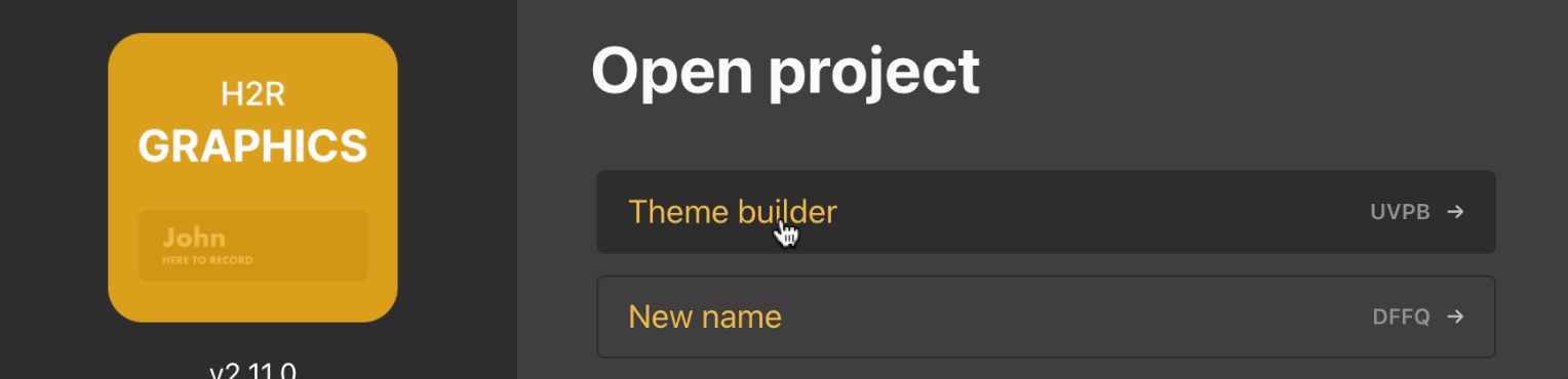 Opening a project