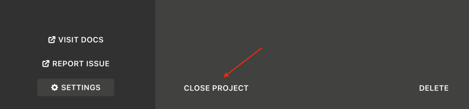 Closing a project