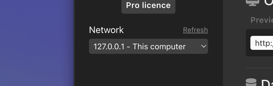 Network settings set to This computer