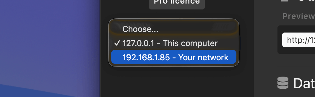 Network settings set to Your Network