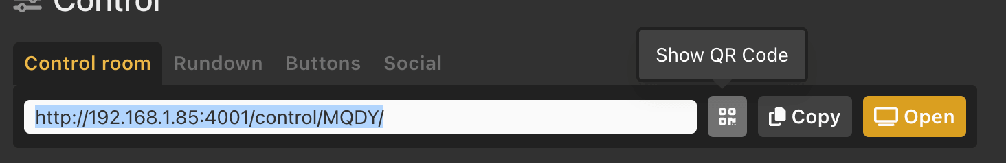 The QR code in the Launcher