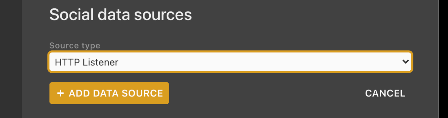 Adding the HTTP listener data source