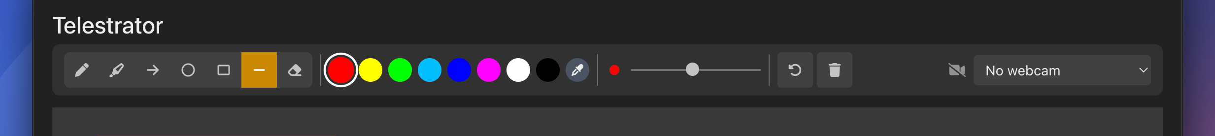 The Telestrator toolbar